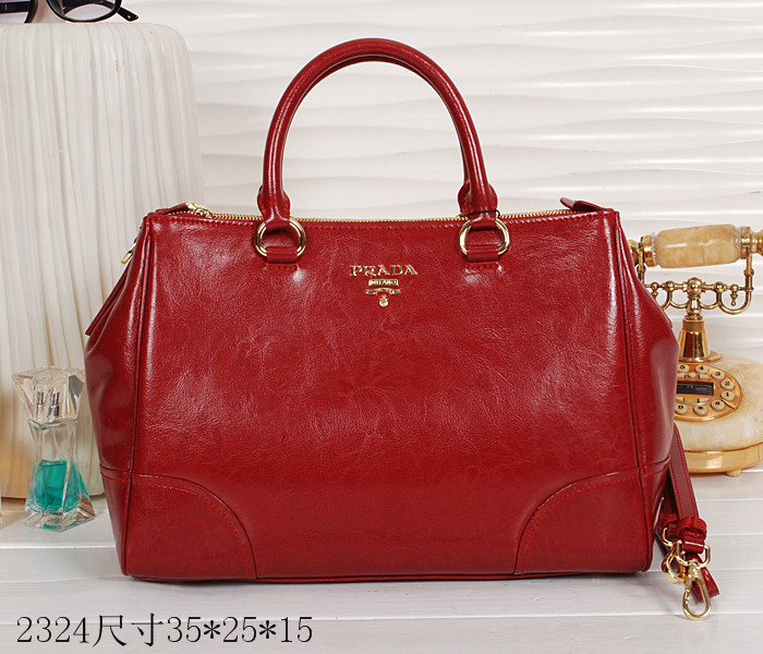 Prada borsetta in pelle rossa brillante 2324